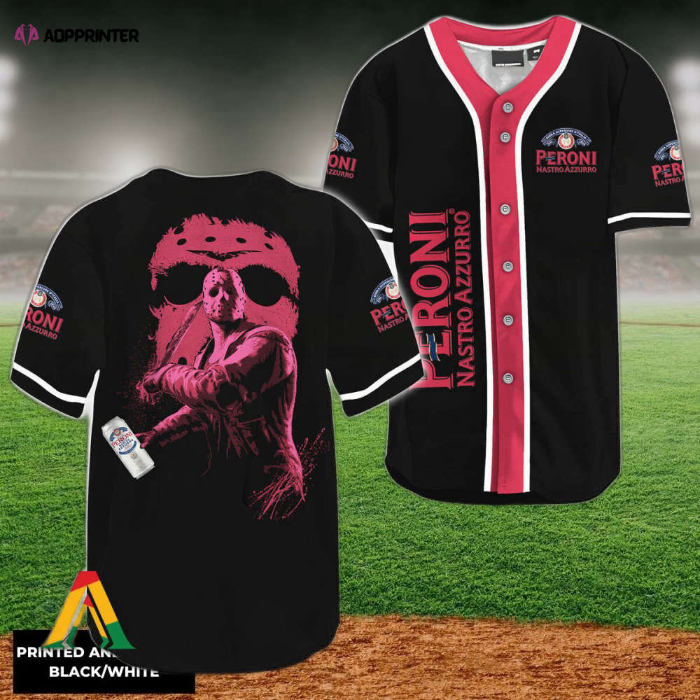 Friday the 13th Peroni Beer Baseball Jersey – Jason Voorhees Fan Merch