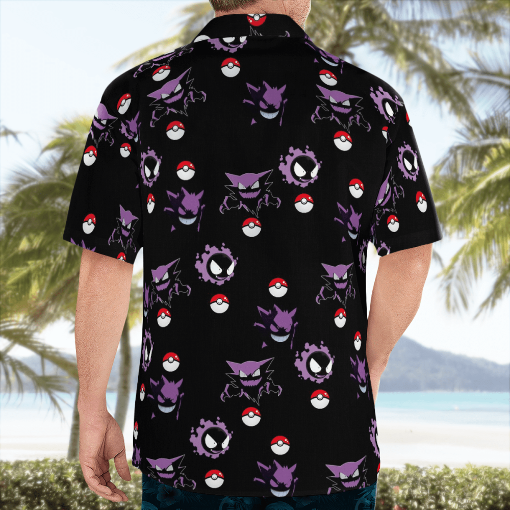 Gengar Pokemon Hawaiian Shirt: Stylish & Playful Design for Pokemon Fans