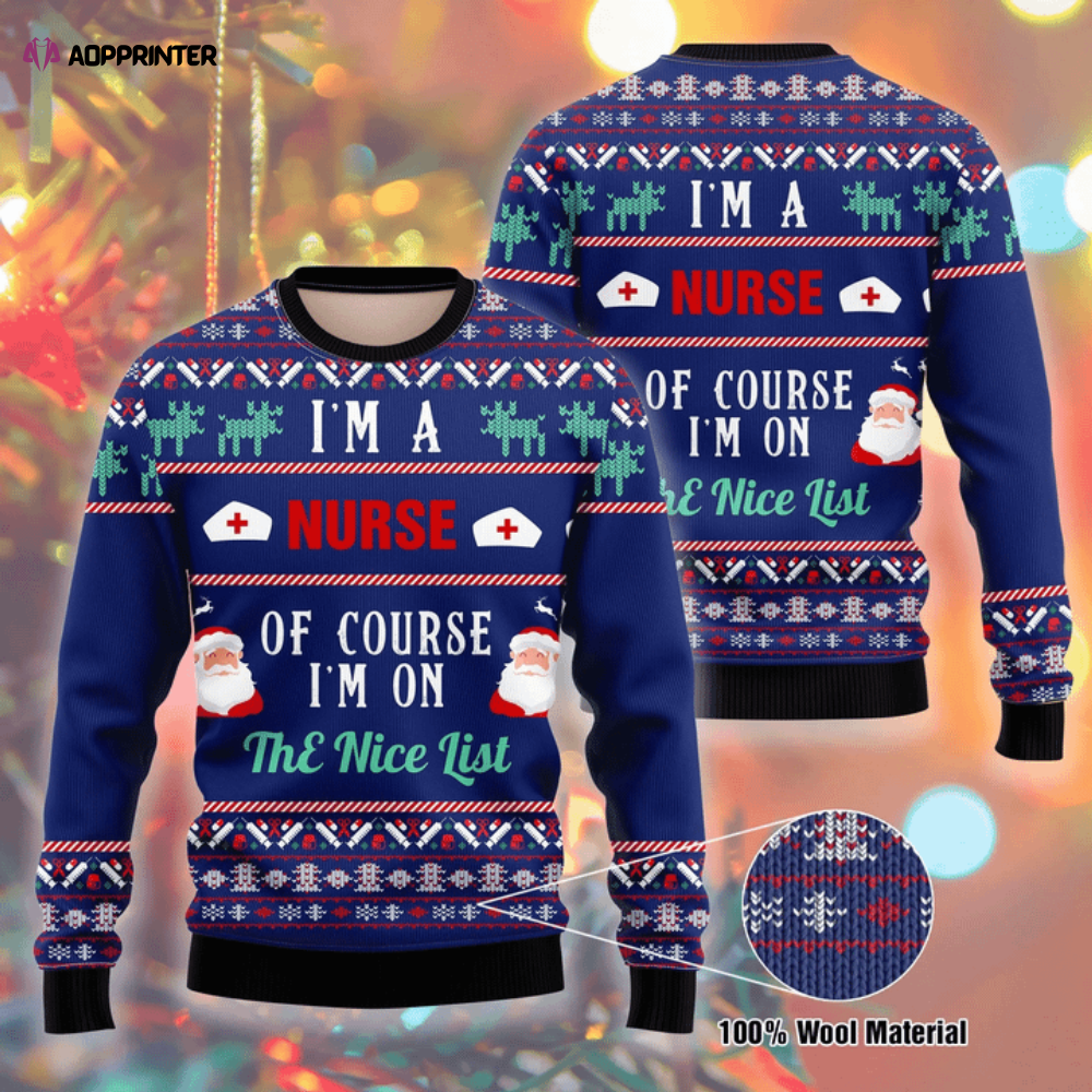 Get Festive in Style: Santa Claus Nurse Ugly Christmas Sweater