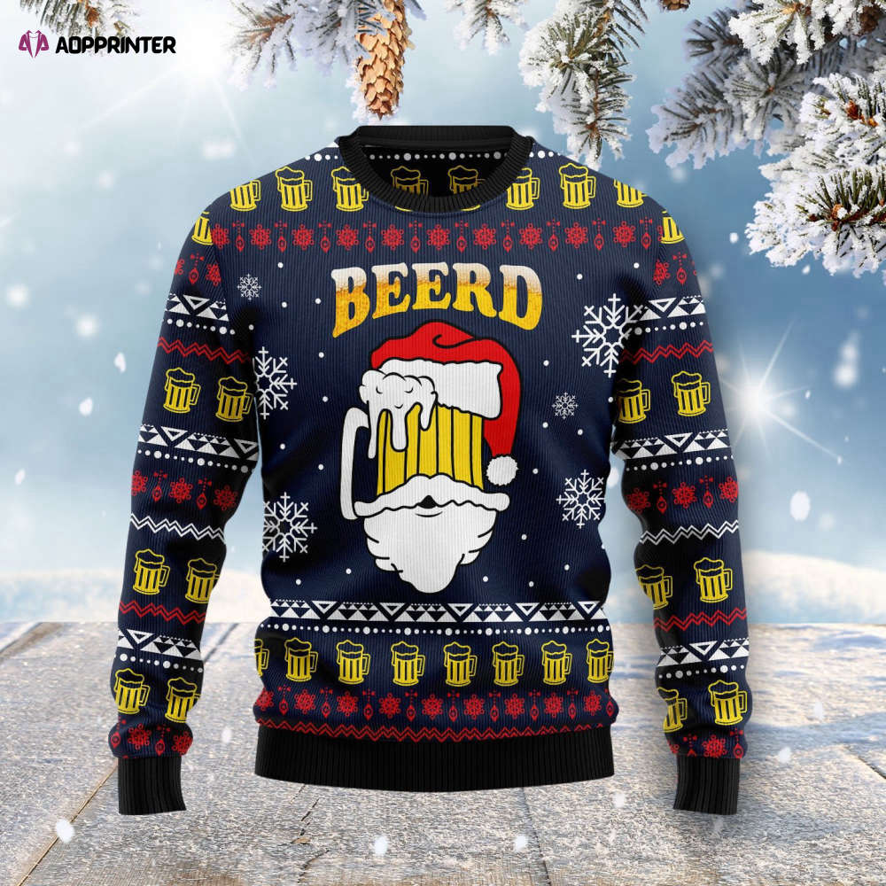 Get Festive with a Santa Beerd Christmas Sweater – Perfect for Holiday Cheer!