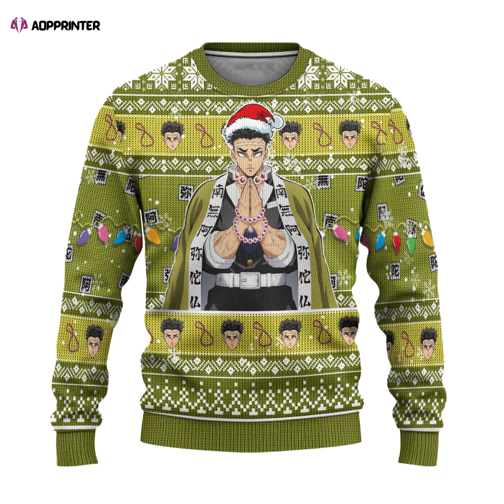 Get Festive with Gyomei Himejima Anime Ugly Christmas Sweater – Limited Edition