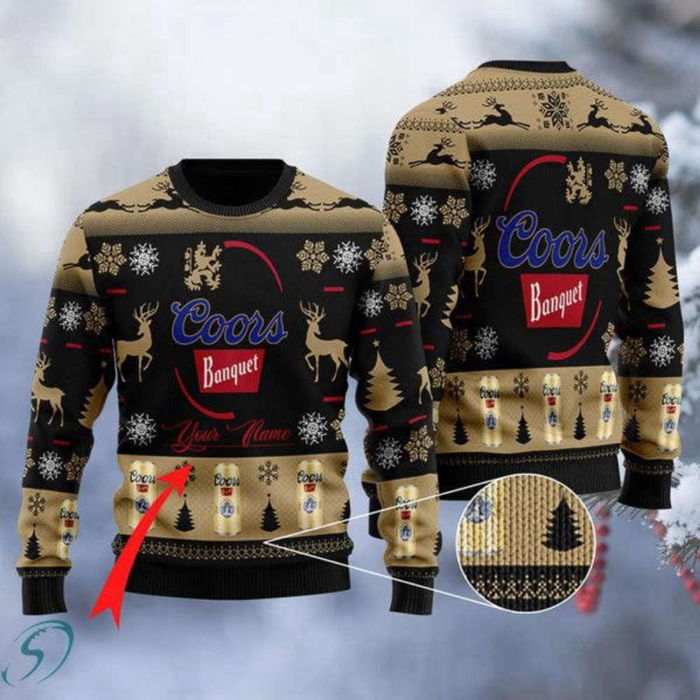 Get Festive with Personalized Sweety Coors Banquet Ugly Christmas Sweater