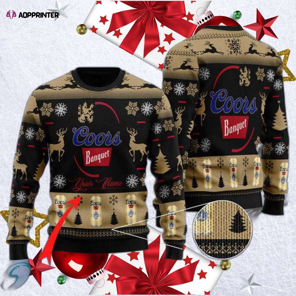 Get Festive with Personalized Sweety Coors Banquet Ugly Christmas Sweater