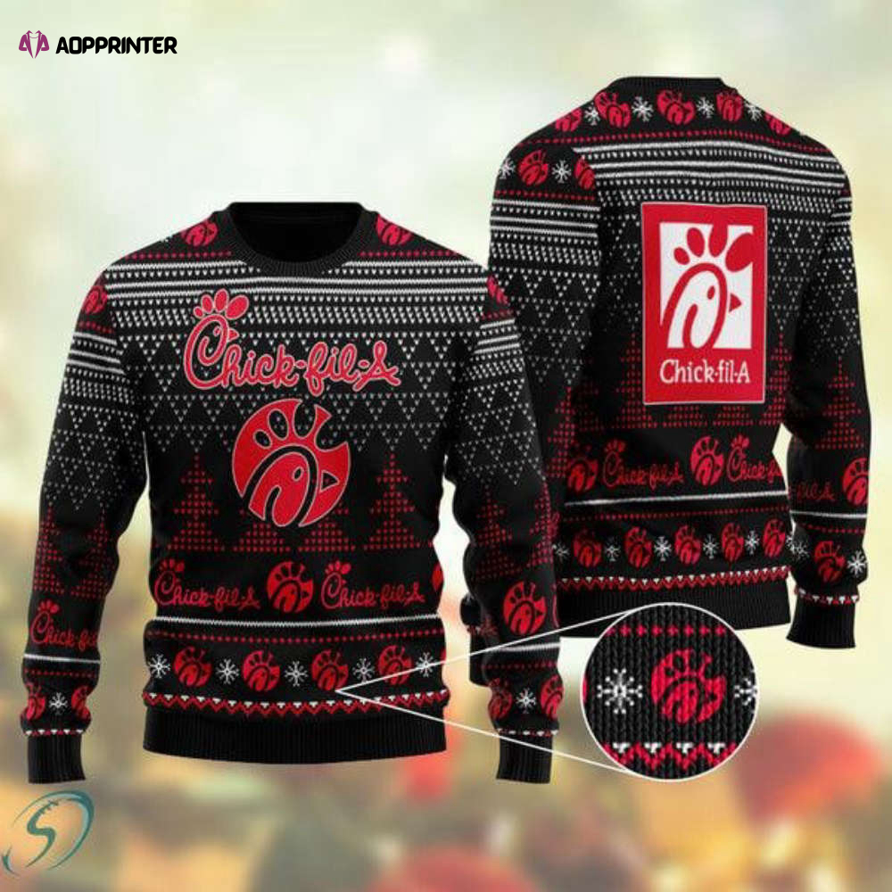 Get Festive with the Black Chick-Fil-A Ugly Christmas Sweater – Limited Edition