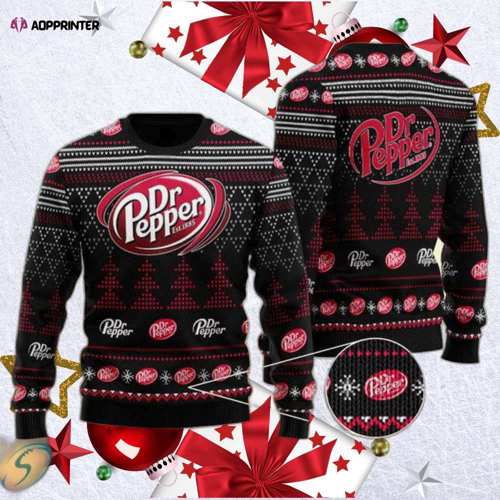 Get Festive with the Black Dr Pepper Ugly Christmas Sweater – Limited Edition!