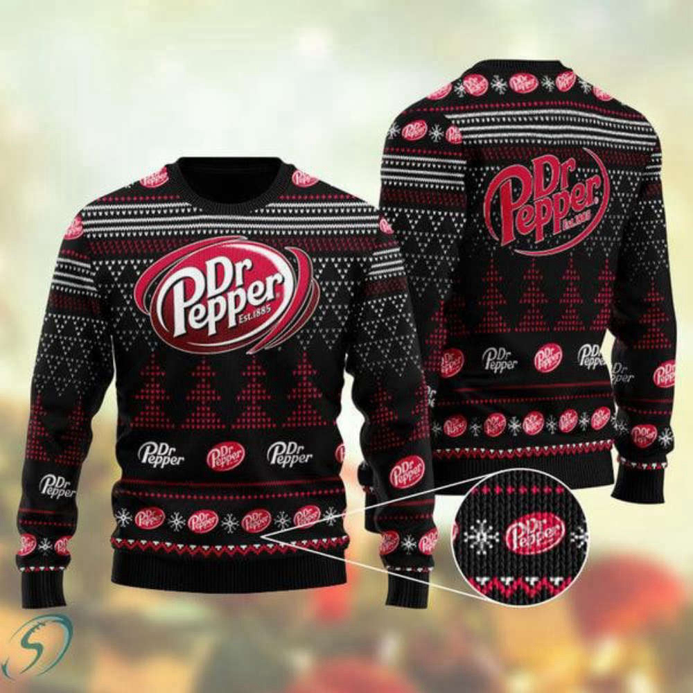 Get Festive with the Black Dr Pepper Ugly Christmas Sweater – Limited Edition!