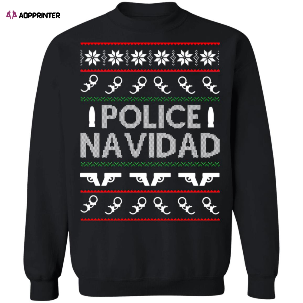 Get Festive with the Police Navidad Christmas Sweater – Perfect for the Holidays!