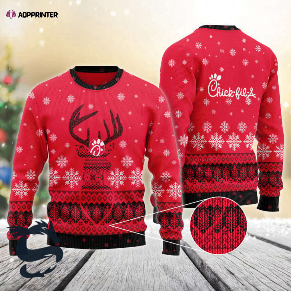 Get Festive with the Red Chick-Fil-A Snowy Christmas Ugly Sweater – Limited Edition!