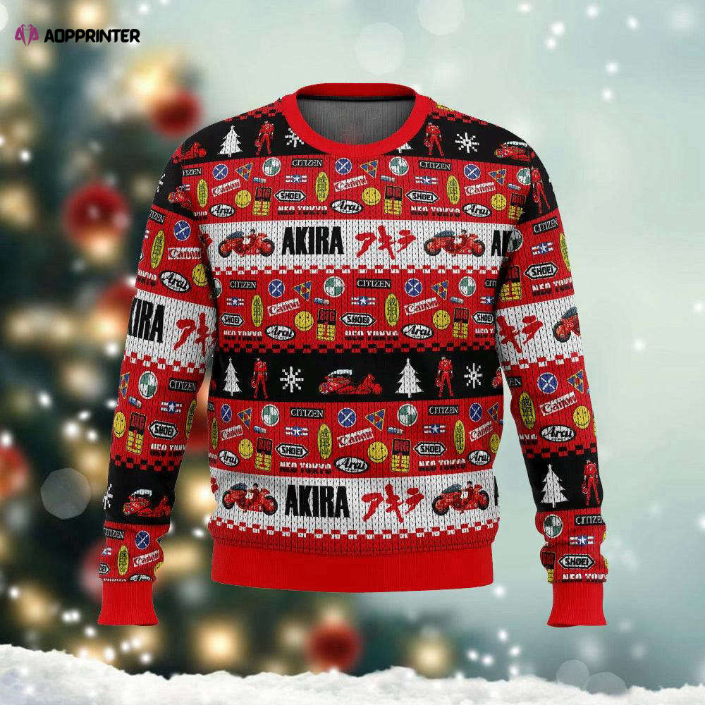 Get Festive with Xmas Anime Akira Bike Ugly Sweater – Unique & Stylish Holiday Apparel