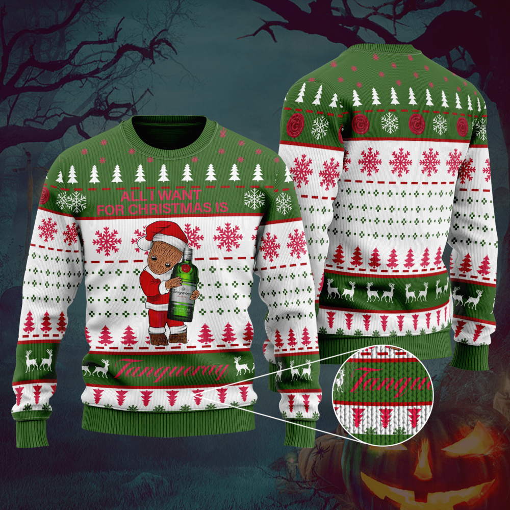 Groot Tanqueray Ugly Christmas Sweater Hoodie – All Over Printed