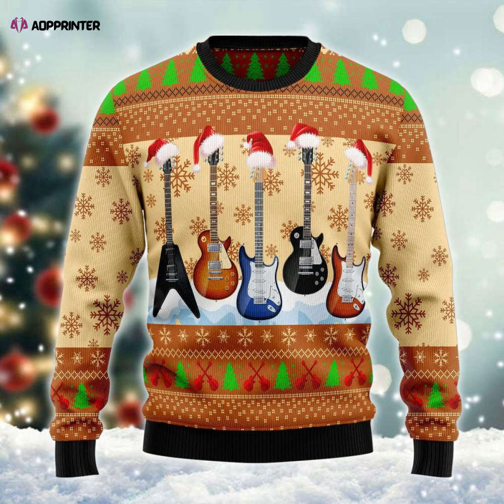 Guitars Santa Xmas Ugly Sweater