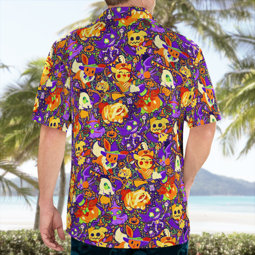 Halloween Pokemon Hawaiian Shirt: Spooky Style for Gamers