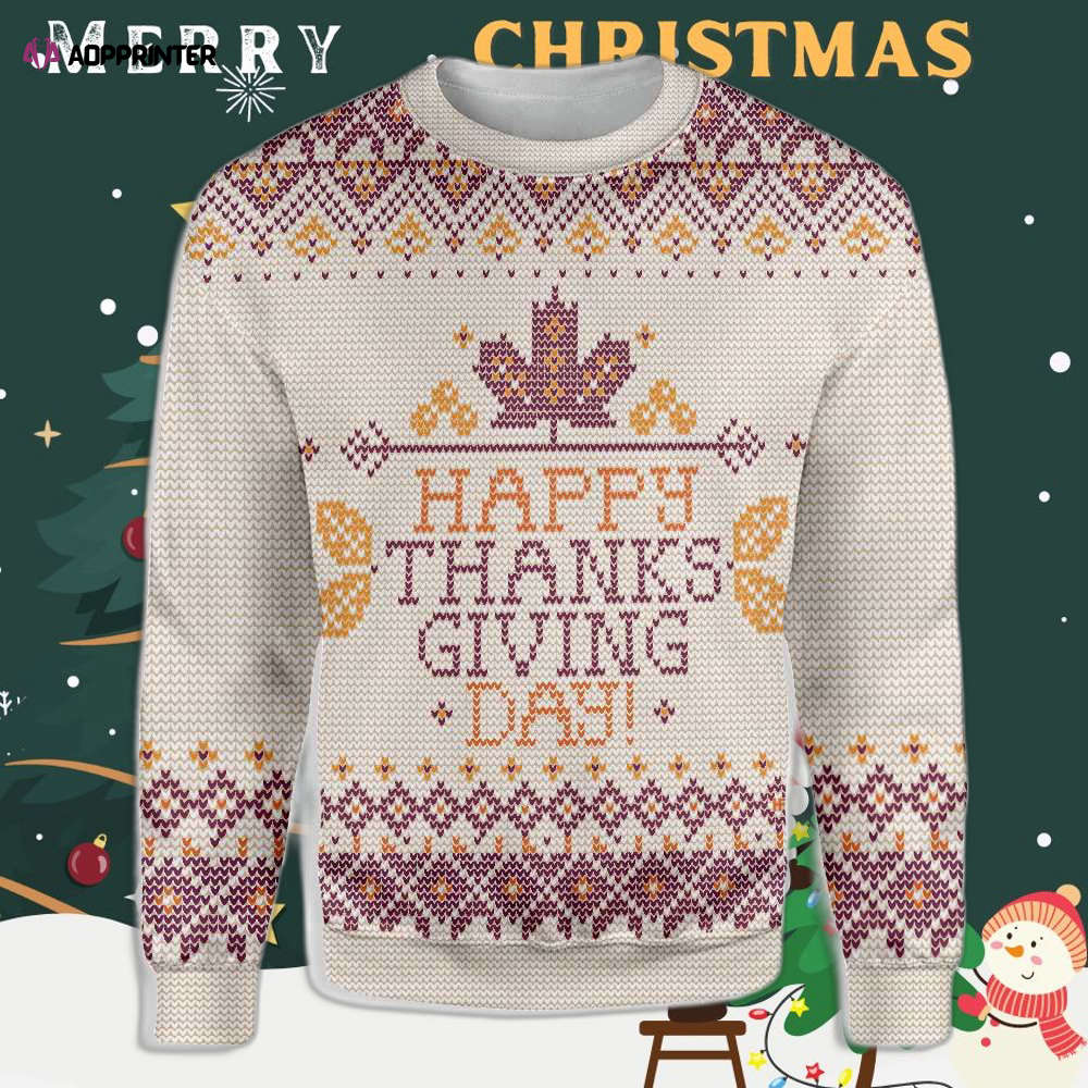 Happy Thanksgiving Ugly Christmas Sweater