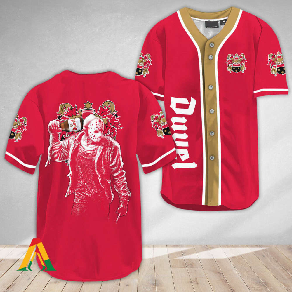 Horror Jason Voorhees Duvel Beer Baseball Jersey