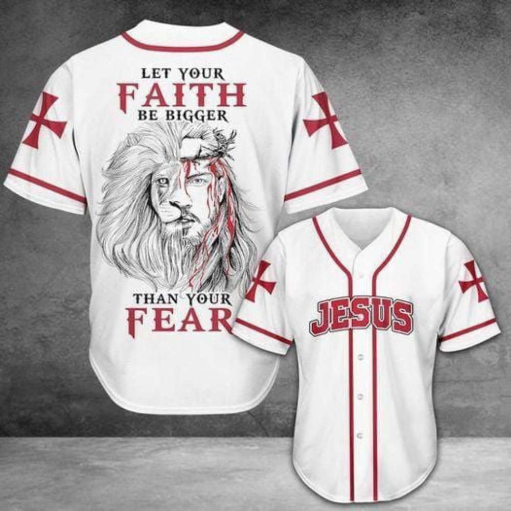 Jesus Lion Baseball Jersey: Embrace Faith Over Fear