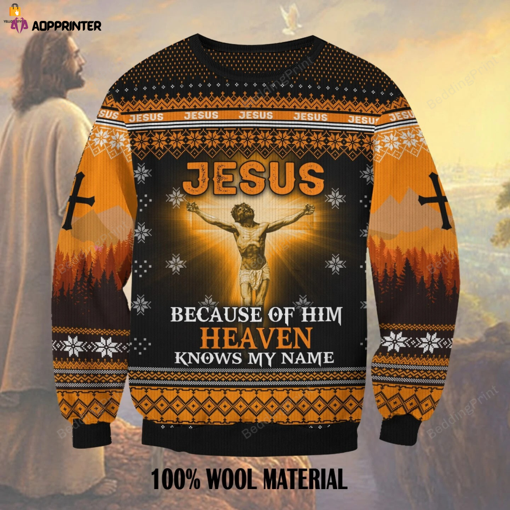 Jesus Ugly Christmas Sweater: Heaven Knows My Name – Get Festive with Him!