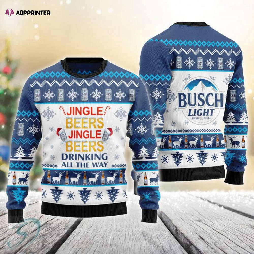 Jingle Beer Busch Light Ugly Christmas Sweater