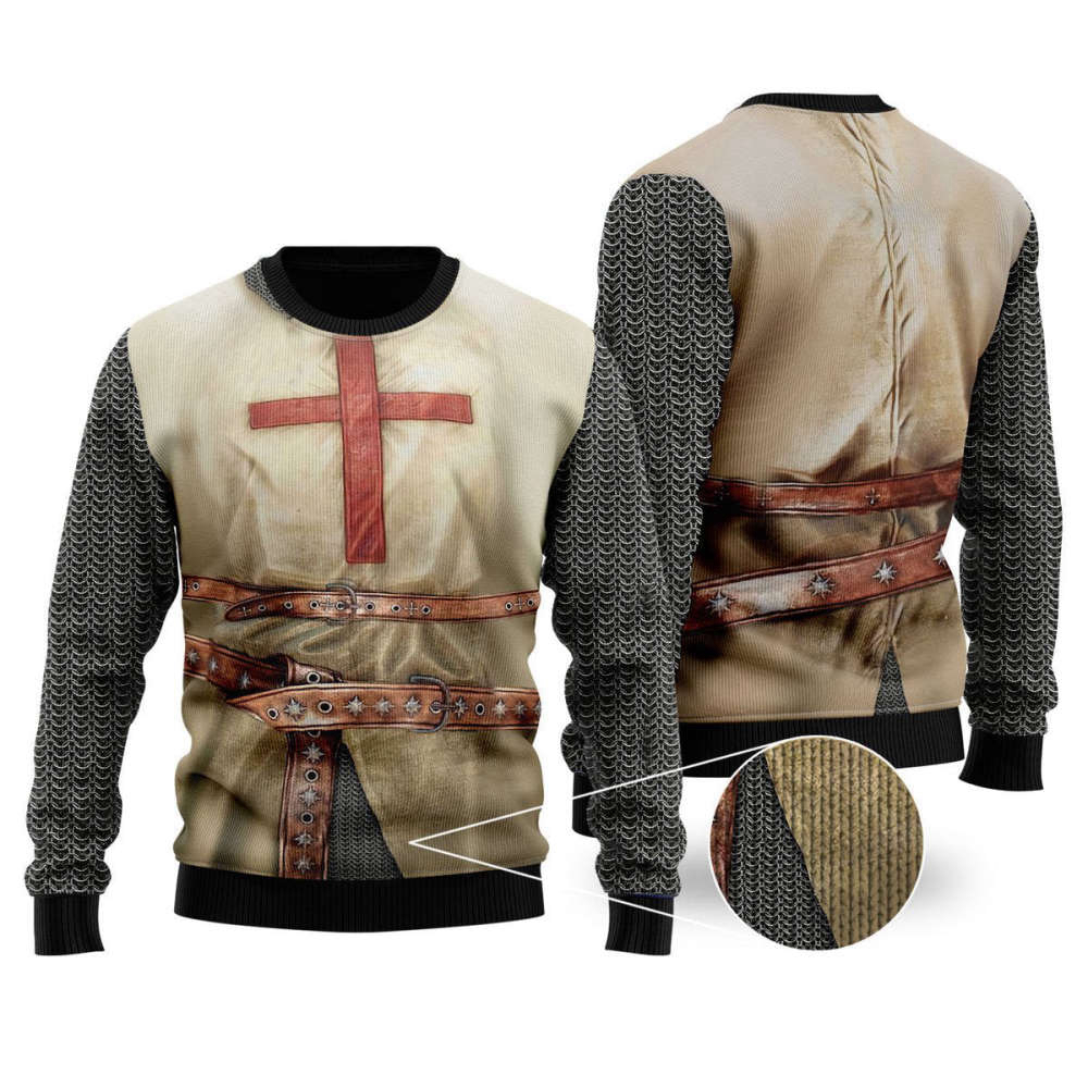 Knights Templar Armor Ugly Christmas Sweater