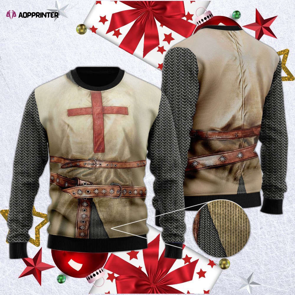 Knights Templar Armor Ugly Christmas Sweater