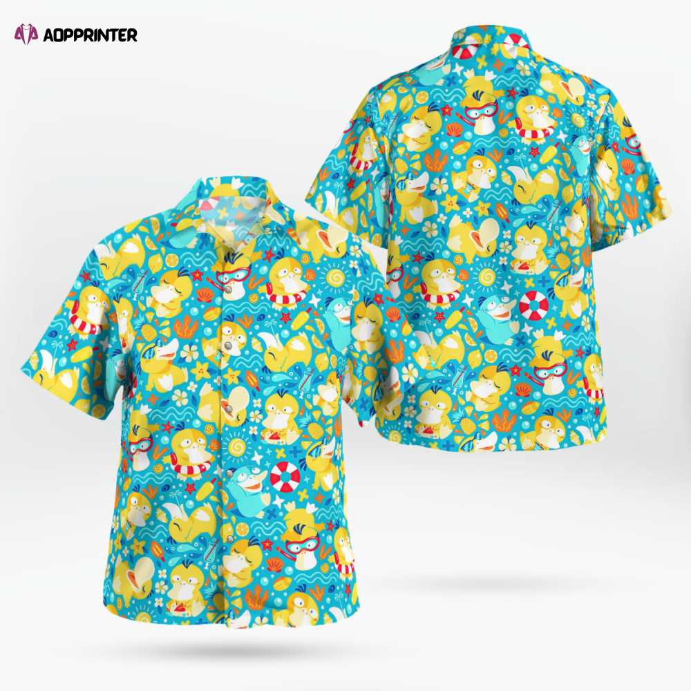 Koduck Pokemon Hawaiian Shirt: Vibrant Style for Ultimate Pokemon fans