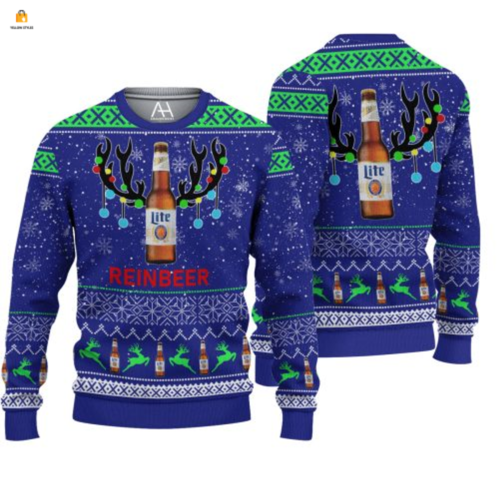 Get Festive with Lite Beer Reinbeer Ugly Christmas Sweater – Perfect Holiday Attire!