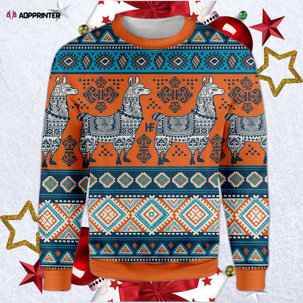 Llama Yoga Ugly Christmas Sweater