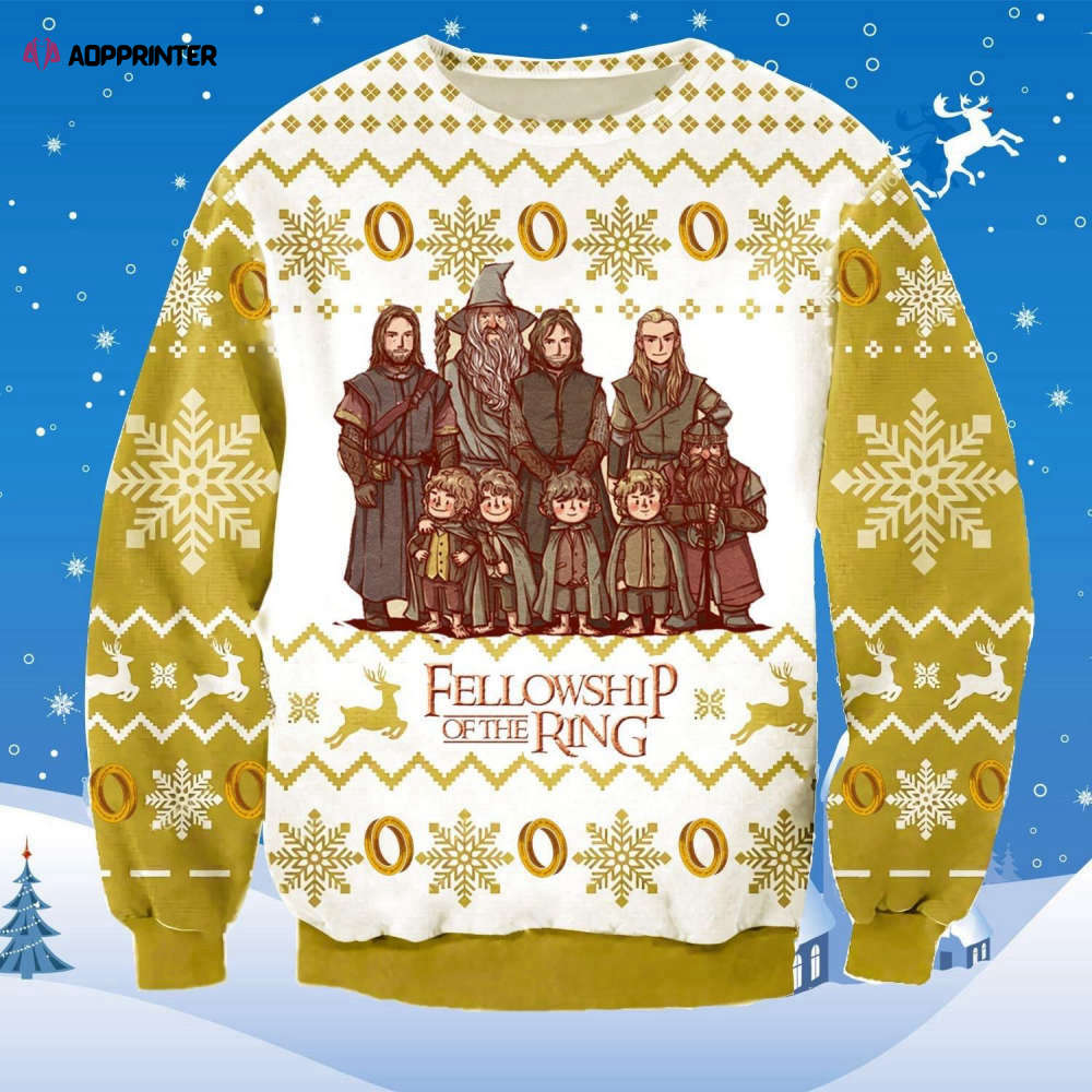 Lord of the Rings Fellowship Ugly Christmas Sweater T-Shirt – Official LOTR Merchandise