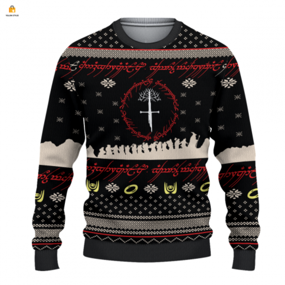 Get Festive with the Gondor Tree Ugly Christmas Sweater – Perfect for Lord of the Rings Fans