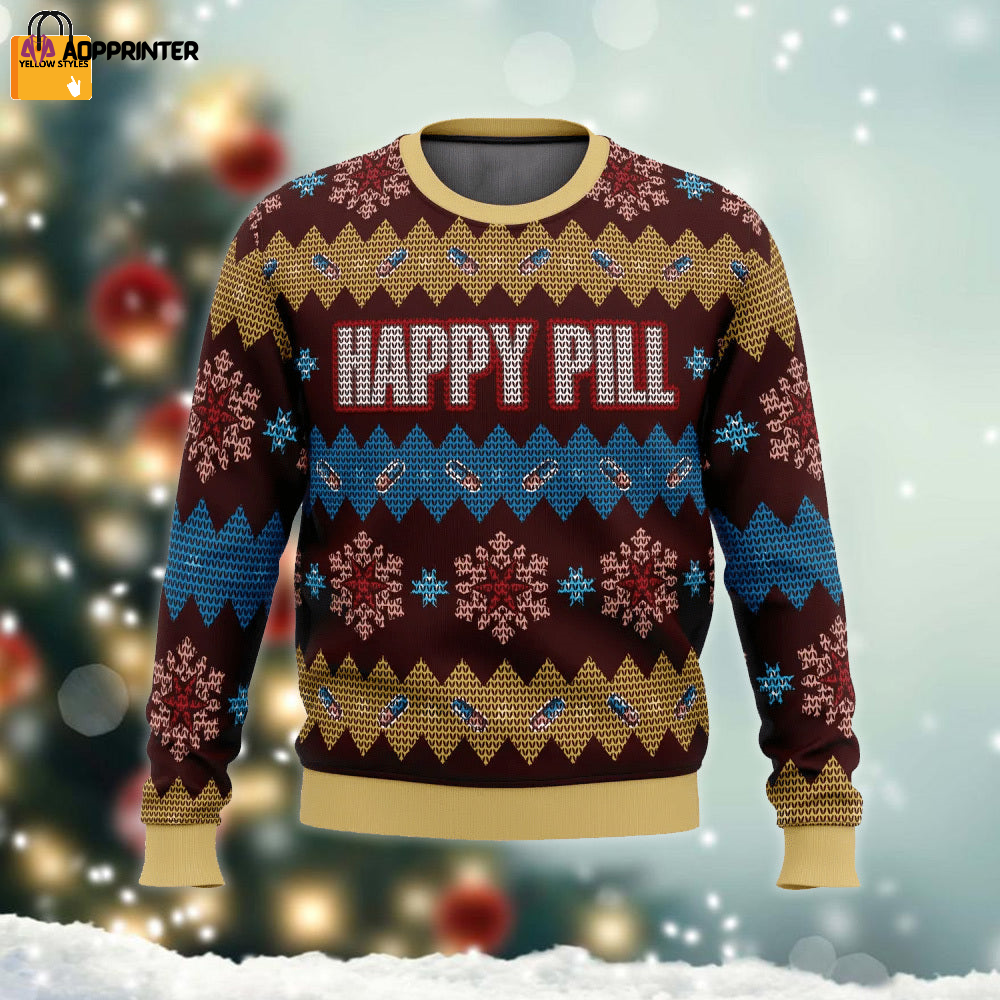 Merry Christmas Happy Pill Ugly Sweater: Festive and Fun Attire for the Holidays!