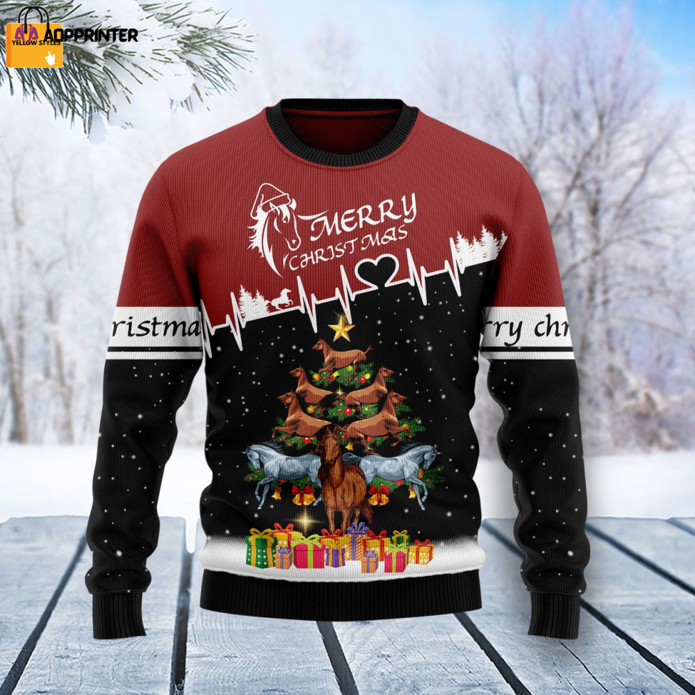 Merry Christmas Horse Tree Ugly Sweater: Festive & Fun Holiday Apparel