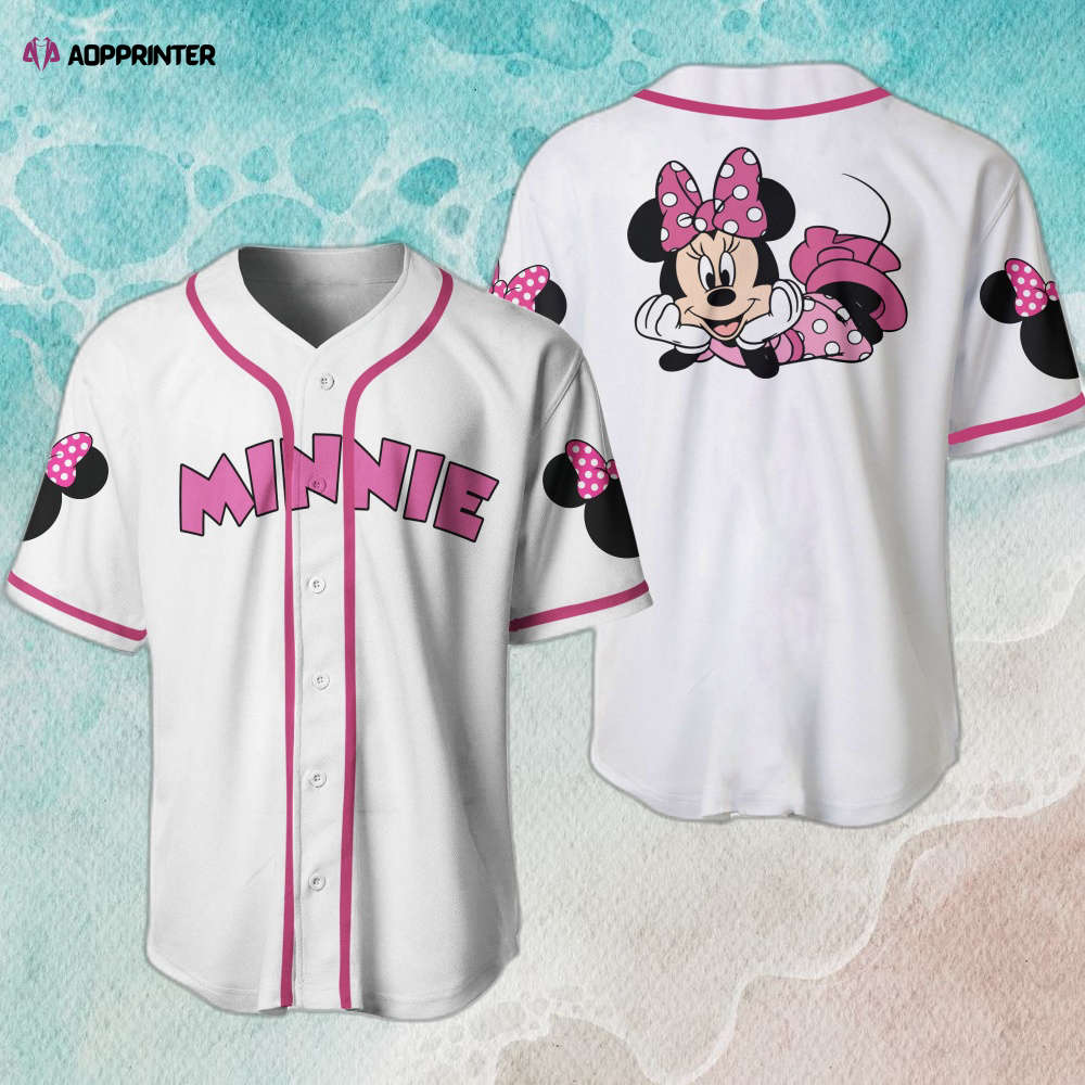 Minnie Mouse Pink Black Disney Custom Baseball Jersey – Stylish and Unique Design