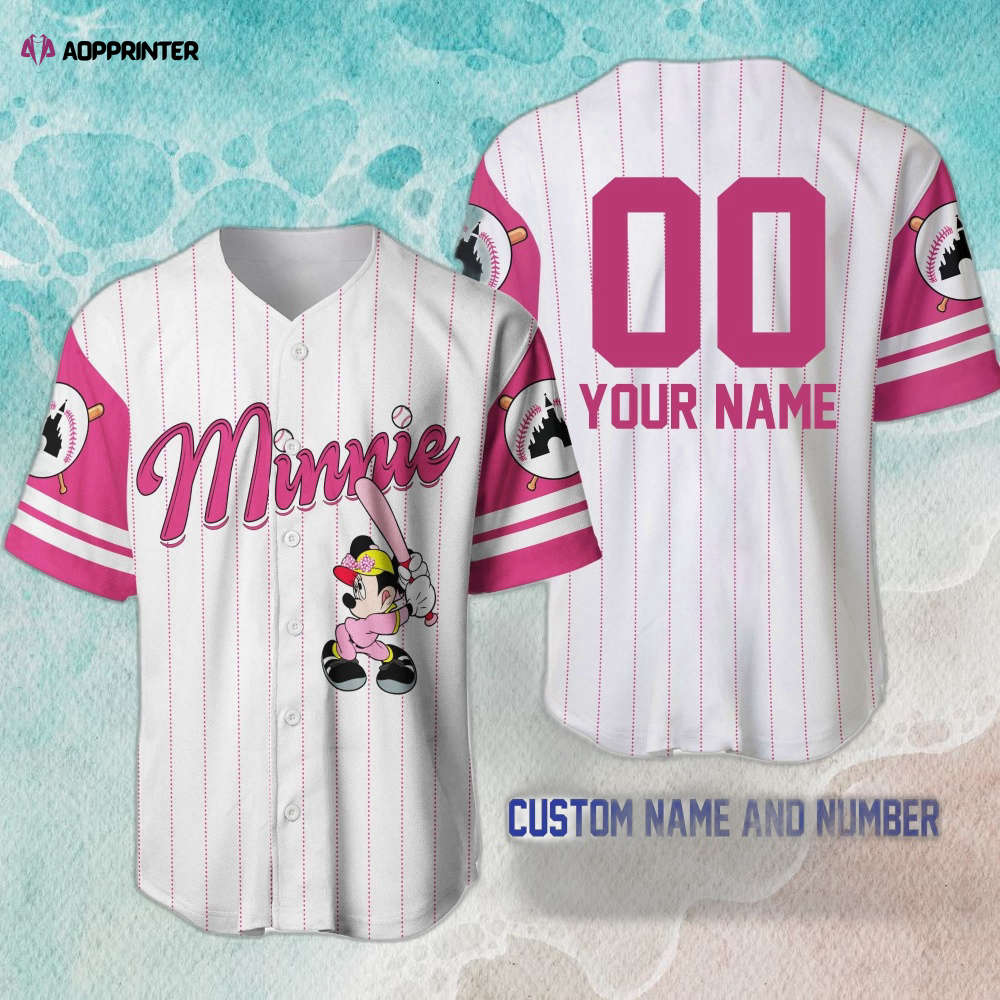 Minnie Mouse White Pink Jersey: Custom Disney Baseball