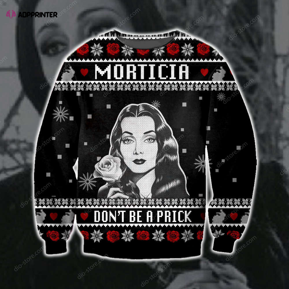 Morticia s 3D Print Ugly Sweater Hoodie: Don t Be a Prick Knitting Pattern – All Over Printed