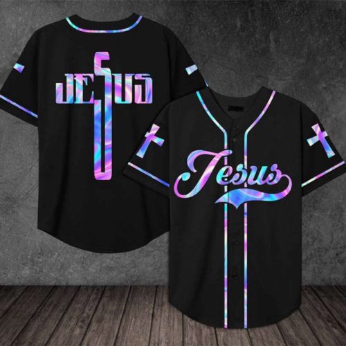 Neon Cross Christian Baseball Jersey | Colorful | Adult Unisex | S – 5XL Full Size