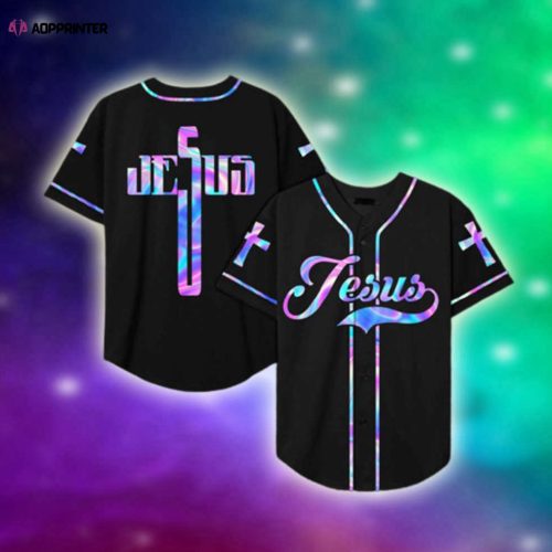 Neon Cross Christian Baseball Jersey | Colorful | Adult Unisex | S – 5XL Full Size