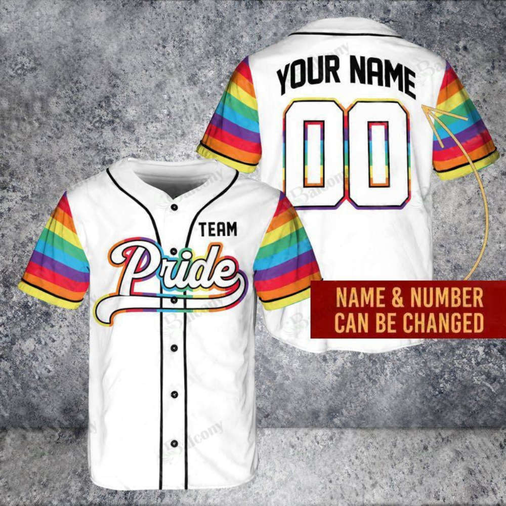 Personalized LGBT Pride Baseball Tee with Name & Number – QT204323Td