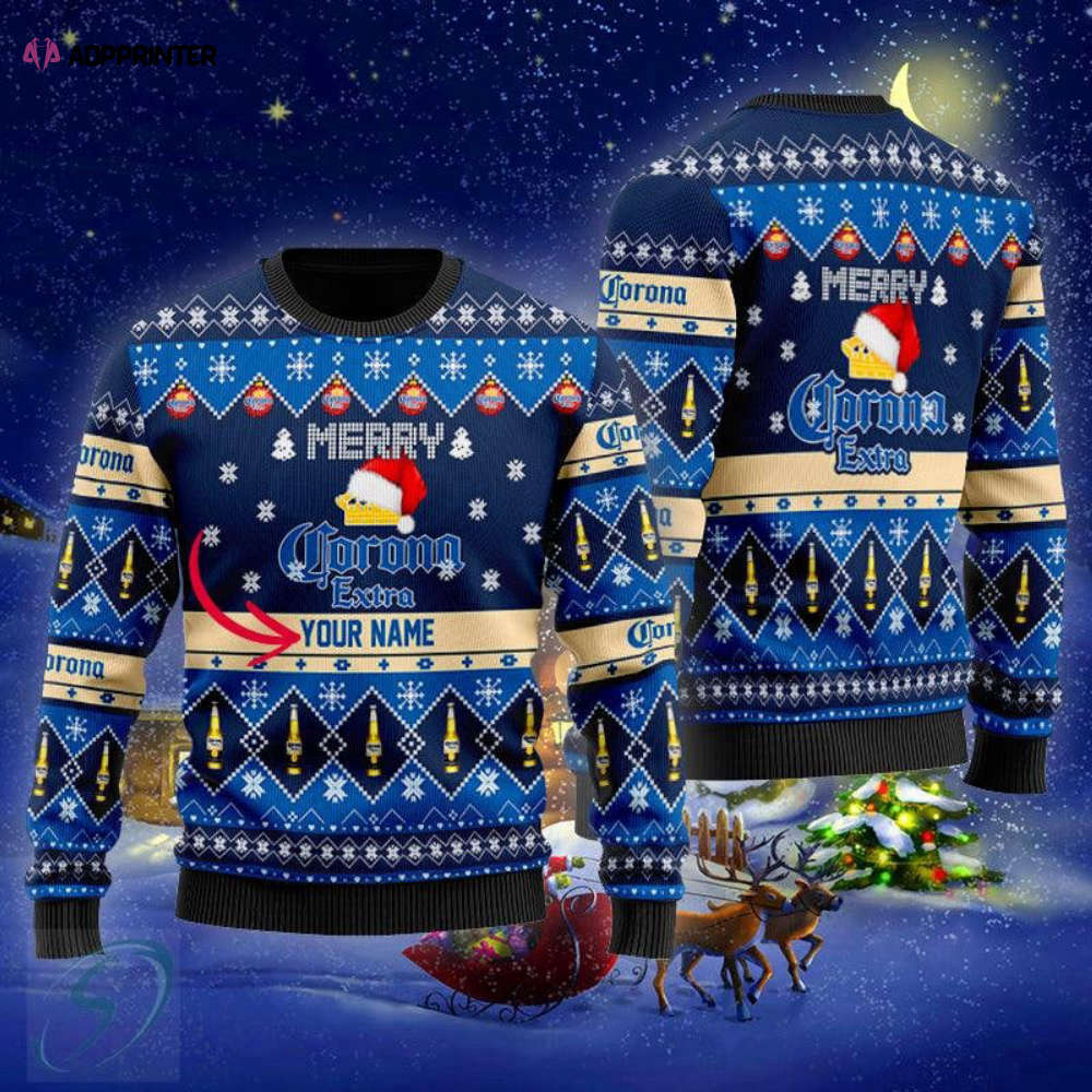 Personalized Merry Corona Extra Ugly Christmas Sweater