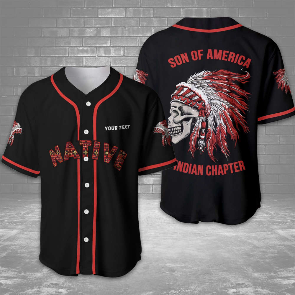 Personalized Native American Son of America Indian Baseball Jersey