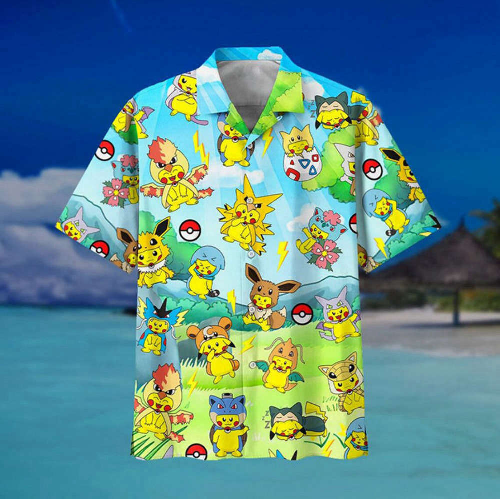 Pikachu Pokemon Hawaiian Shirt