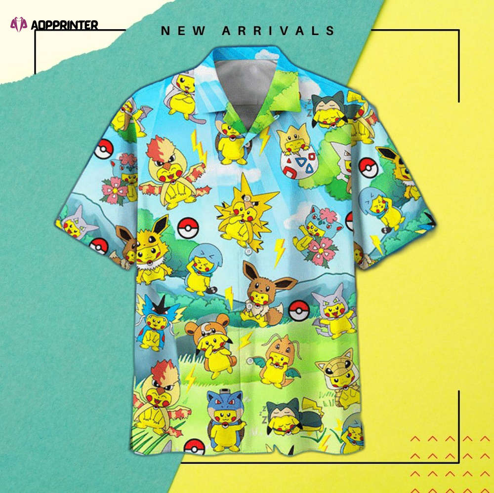 Pikachu Pokemon Hawaiian Shirt