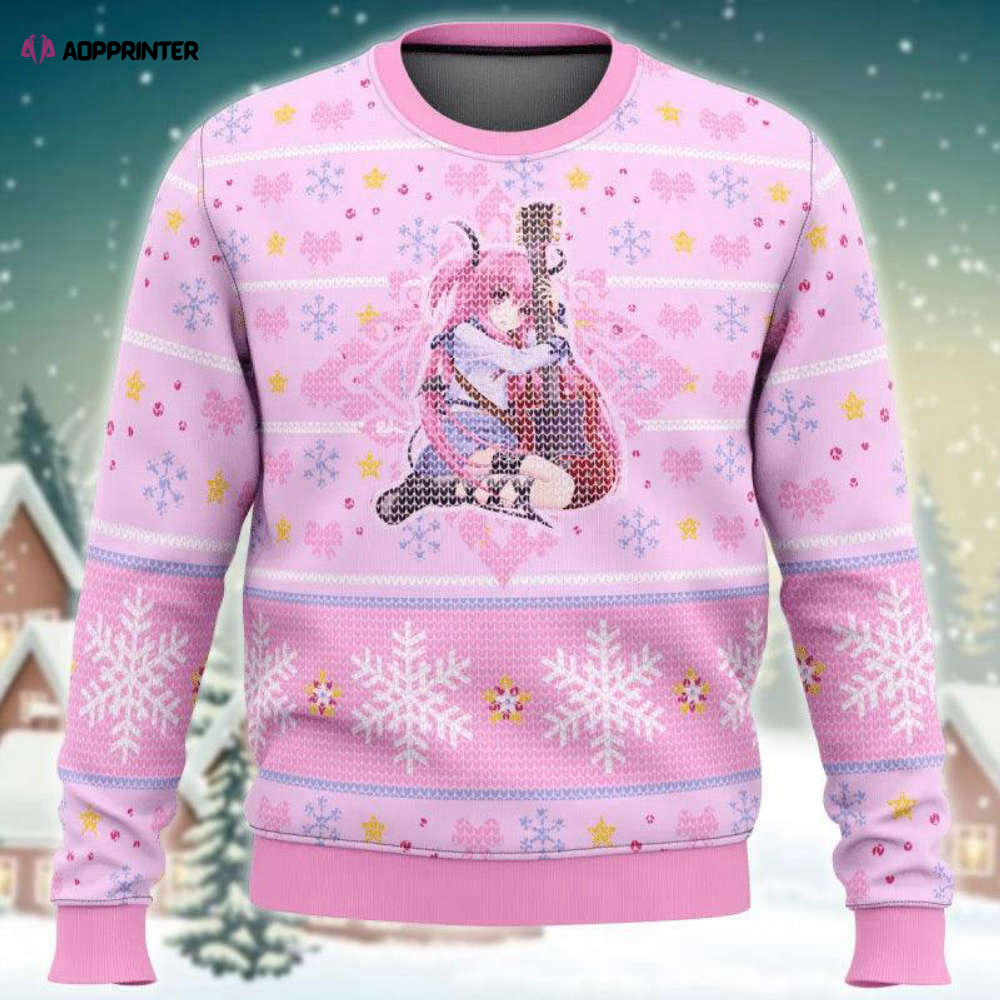 Pink Angel Beats Yui With Guitar Ugly Sweater