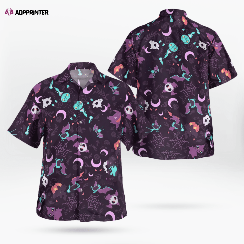 Pokemon Dark Type Hawaiian Shirt – Embrace the Tropical Vibes with Stylish Dark Type Design