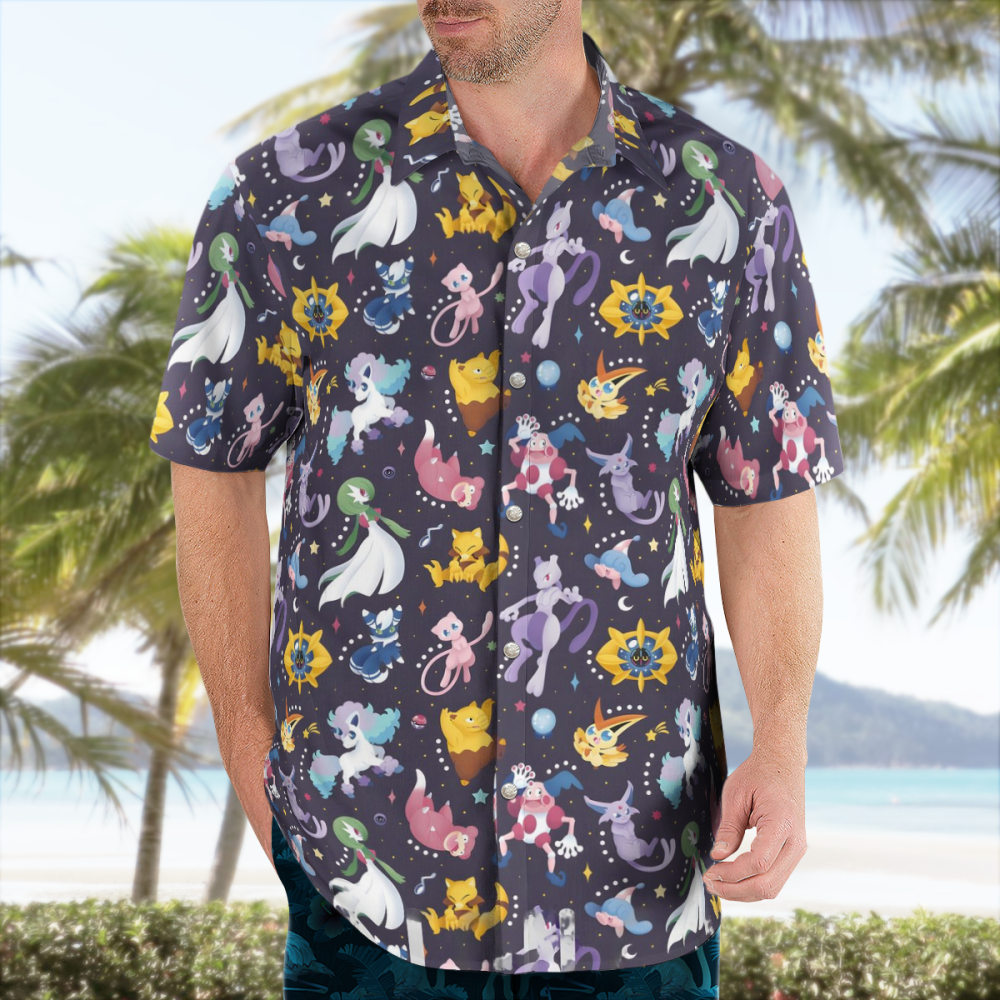 Psychic Type Hawaiian Shirt – Embrace Pokemon Spirit with Style!