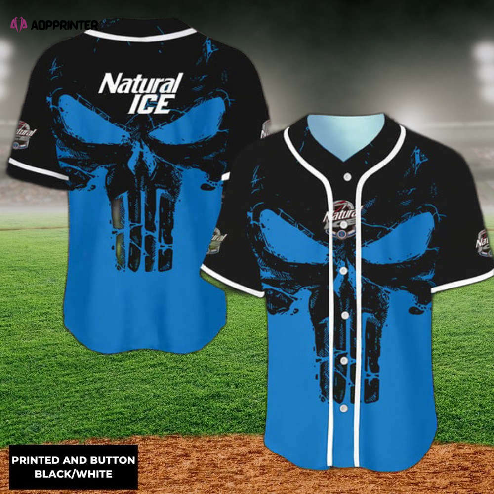 Retro Skull Natural Ice Baseball Jersey