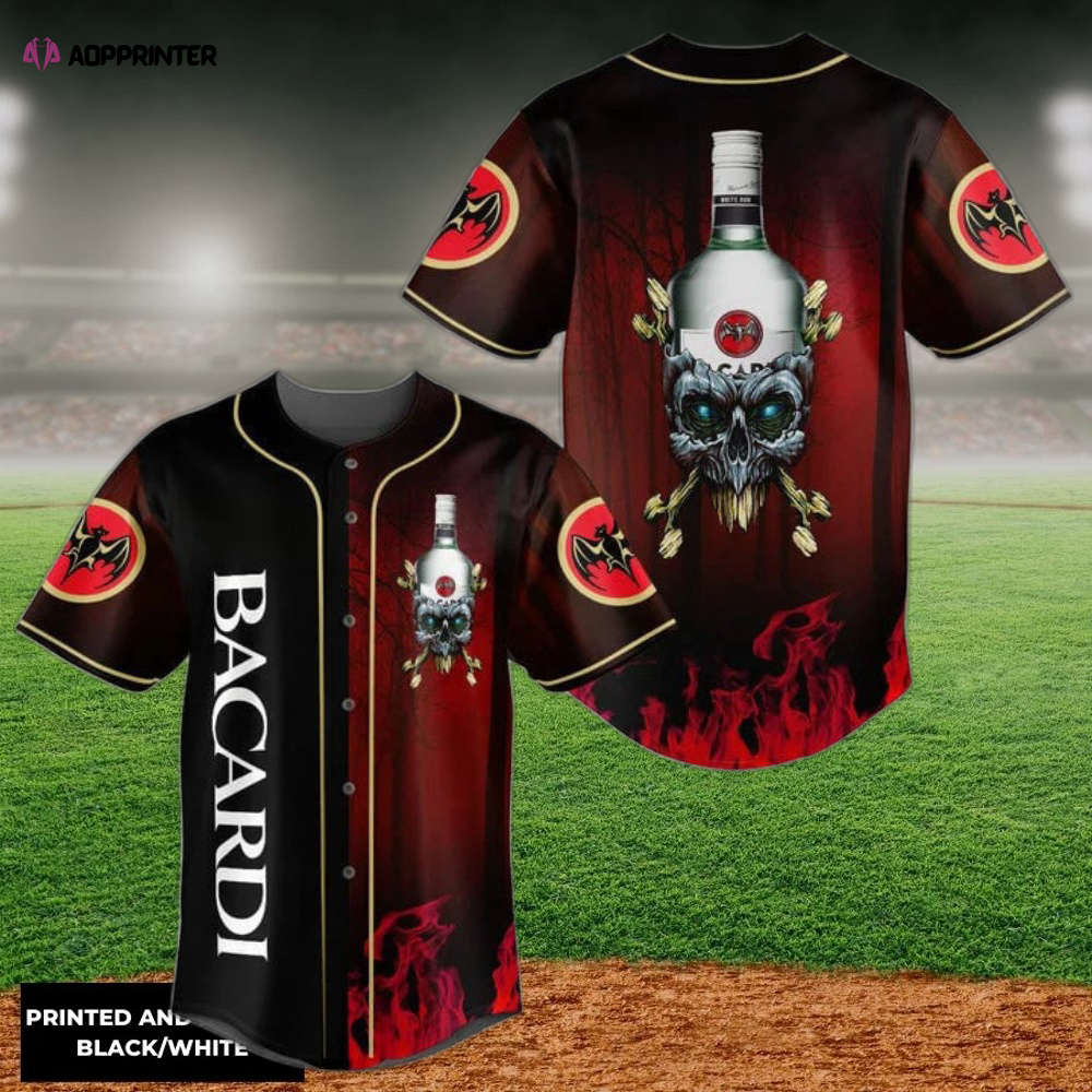 Skull With Bacardi Baseball Jersey