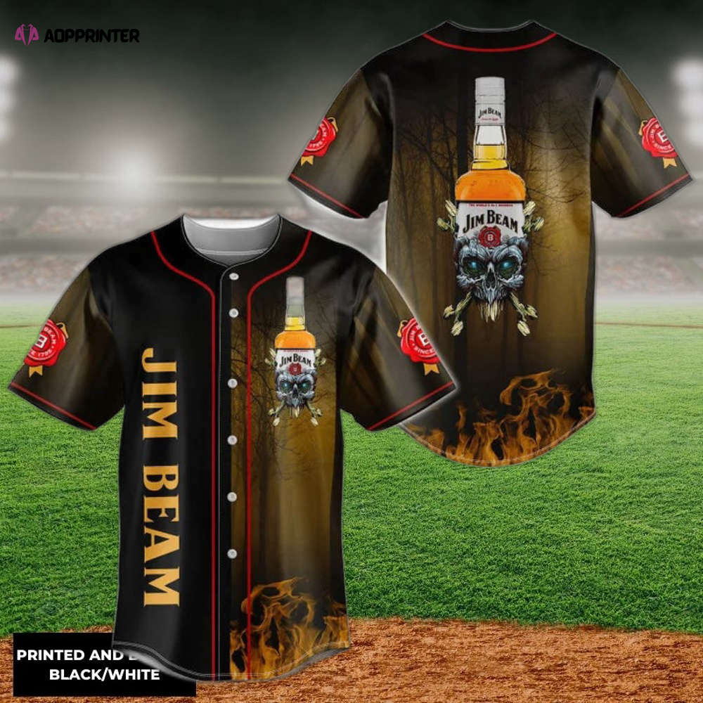 Skull With Jim Beam Baseball Jersey