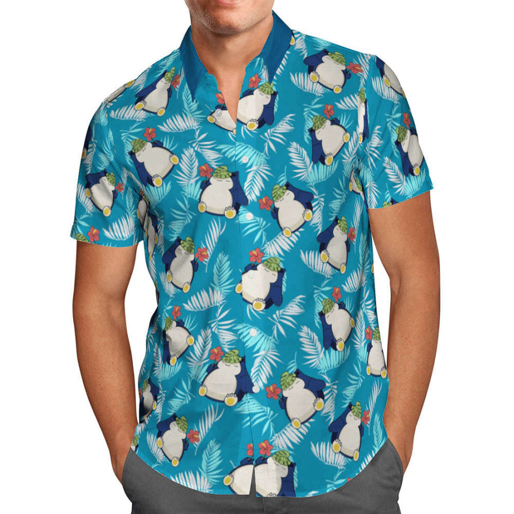 Snorlax Tropical Hawaiian Shirt: Fun & Stylish Pokemon Apparel