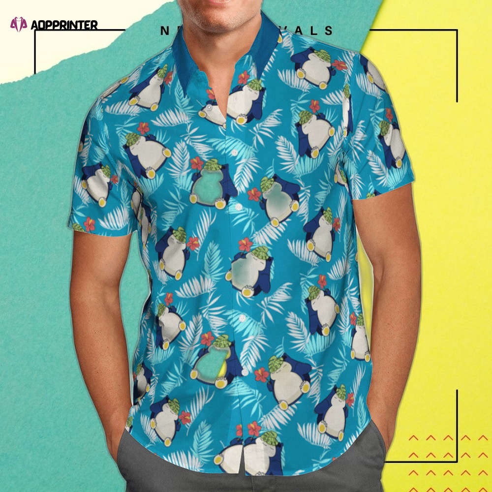 Snorlax Tropical Hawaiian Shirt: Fun & Stylish Pokemon Apparel