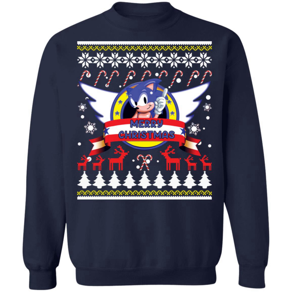 Sonic the Hedgehog Merry Christmas Sweater: Festive Gaming Apparel