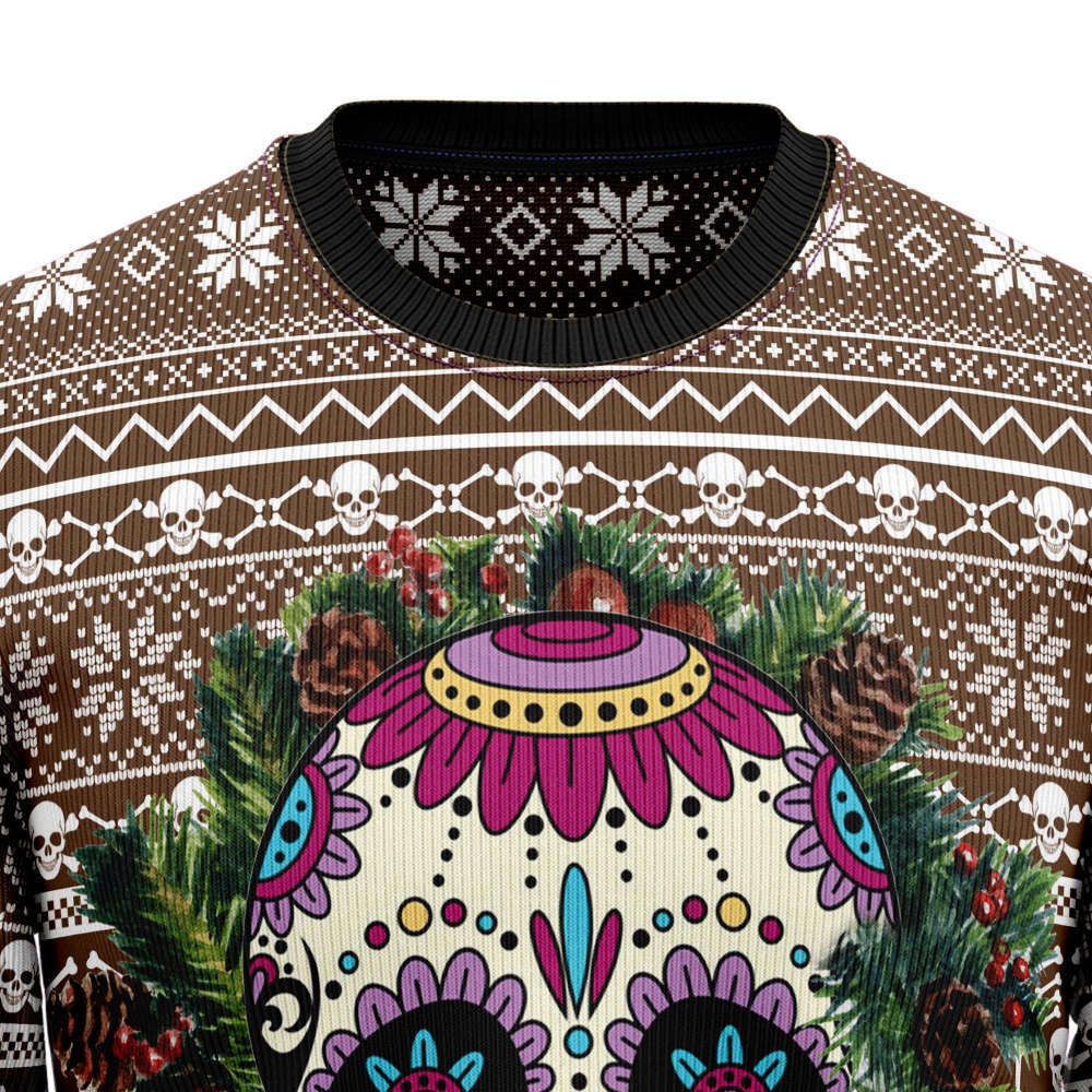 Spooktacular Sugar Skull Christmas Sweater: Festive & Fabulous Holiday Attire